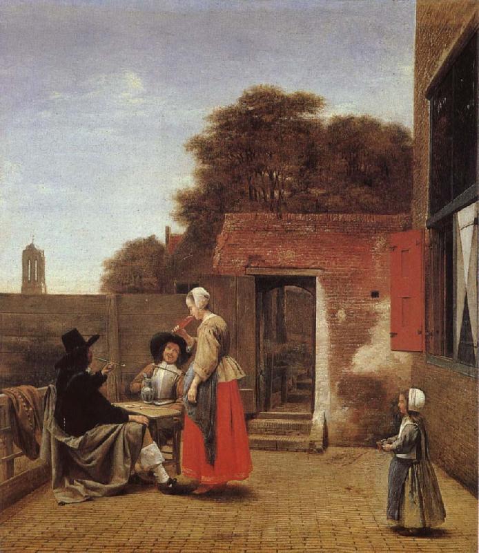 Pieter de Hooch Dutch gard Spain oil painting art